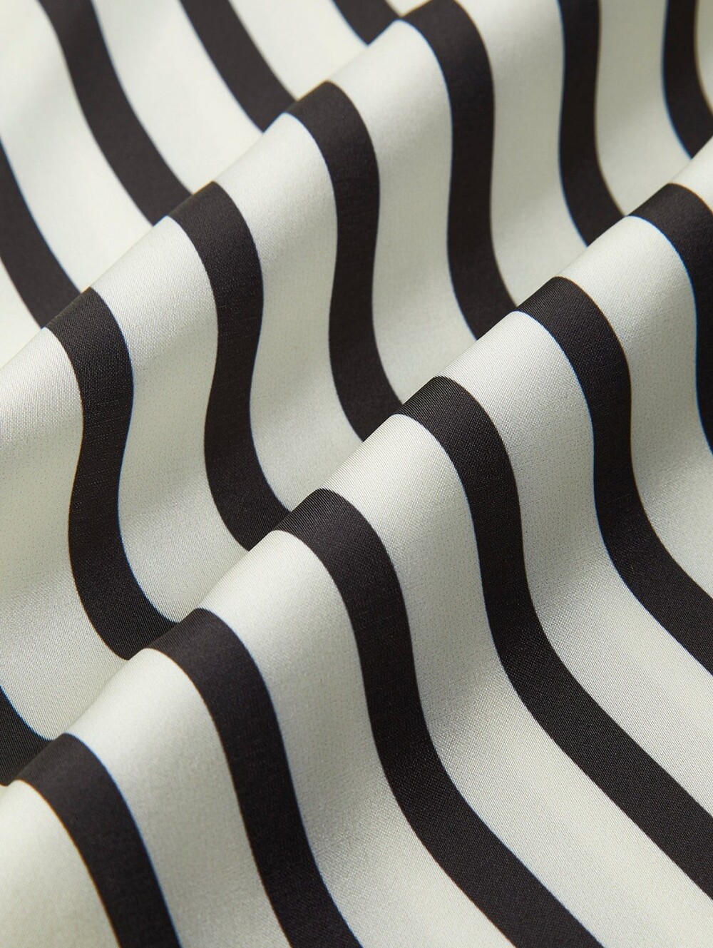 Oversized Satin Striped Button Down Blouse - Picture 6 of 9